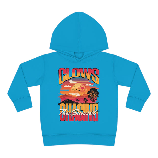 Clows Chasing The Sunset Toddler Pullover Fleece Hoodie