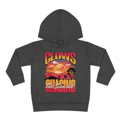 Clows Chasing The Sunset Toddler Pullover Fleece Hoodie