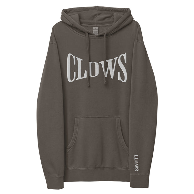 CLOWS Embroidered pigment-dyed hoodie